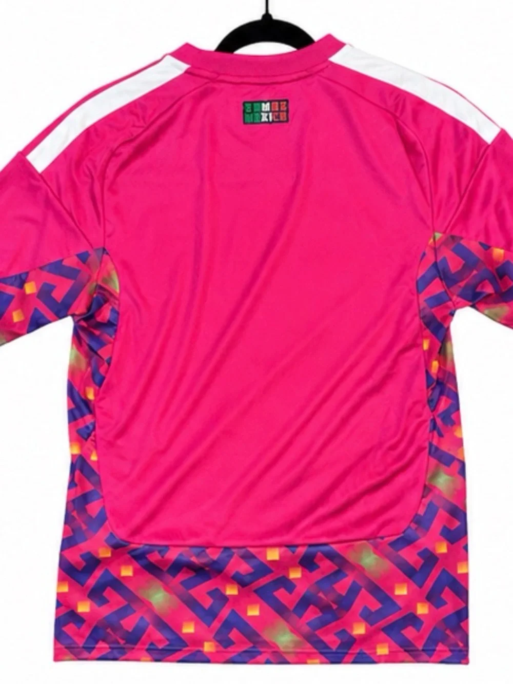 adidas Mexico Bright Pink Soccer Jersey with Multicolor Panels